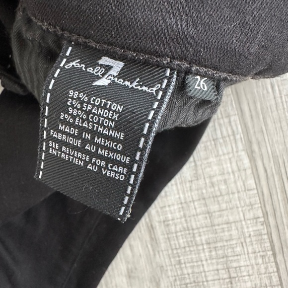 7 For All Mankind Black Skinny Fray Ankle Jeans - Picture 6 of 6